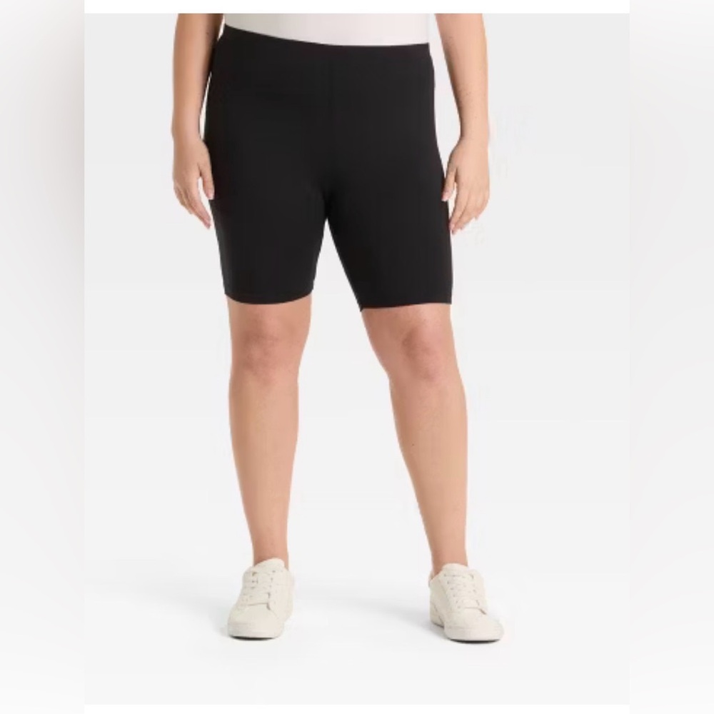 Bundle: 2PCS Women's High-Rise Bike Shorts - Ava & Viv™ Black Size 2X